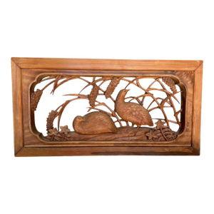Ranma Japanese Wood Carving Panel Wall Art