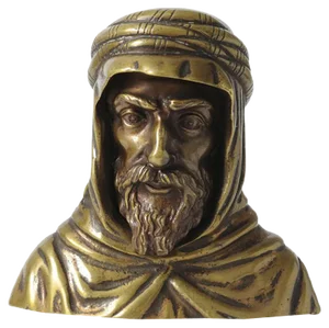 Antique Brass Bust of a Bedouin, 19th Century