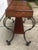 Brown Vintage World Map Suitcase Table with Leather Straps & Buckles For Sale - Image 8 of 9