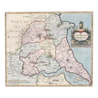 1695 East Riding of Yorkshire English Map For Sale