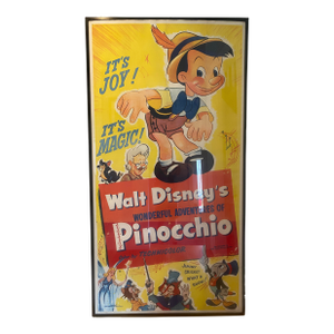 Huge Vintage Disney Poster 1954 Rko Release Pinocchio