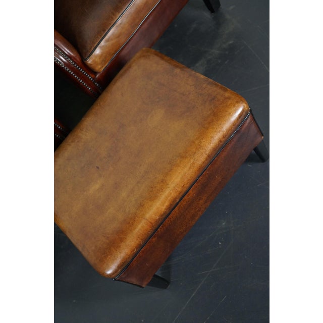 Vintage Dutch Cognac Leather Club Chairs, the Netherlands, Set of 2 For Sale - Image 4 of 18
