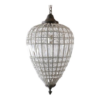 Small French Beaded Teardrop Chandelier For Sale