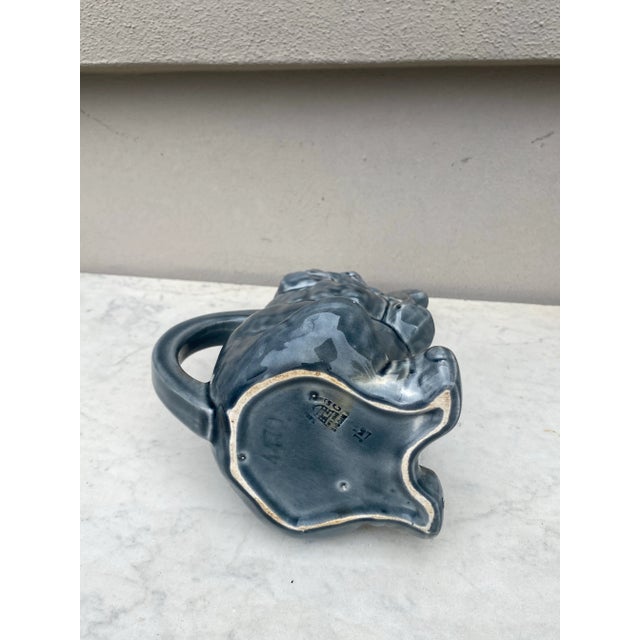 Gray French Majolica Elephant Pitcher Sarreguemines, Circa 1900 For Sale - Image 8 of 8