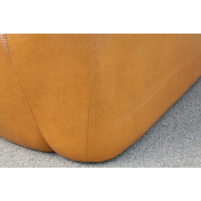 Space Age 3-Seater Sofa in Orange Imitation Leather, 1970s For Sale - Image 3 of 18