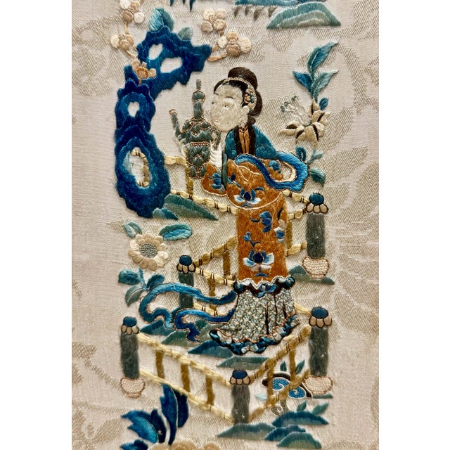 1920s Silk Embroidered Panels - A Pair For Sale In Tampa - Image 6 of 9