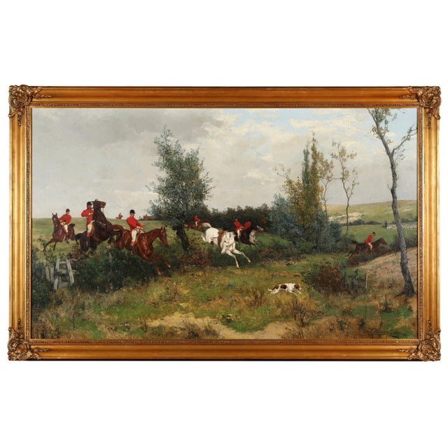 Emil Hünten and Georg Oeder, Parfoce Hunt from 1876, Oil For Sale - Image 9 of 9