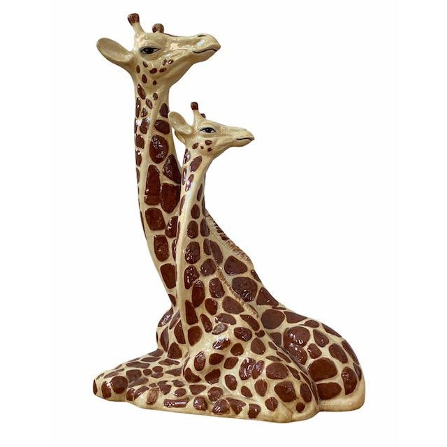 Signed Large Mid Century Ceramic Giraffes Sculpture Chairish