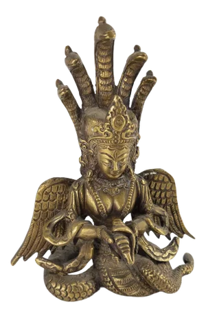 South East Asian Bronze Naga Snake Deity Figure