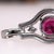 Metal 6mm, 1ct Rubellite Tourmaline Pendant W Natural Diamond Halo in Solid 14k Gold For Sale - Image 7 of 8