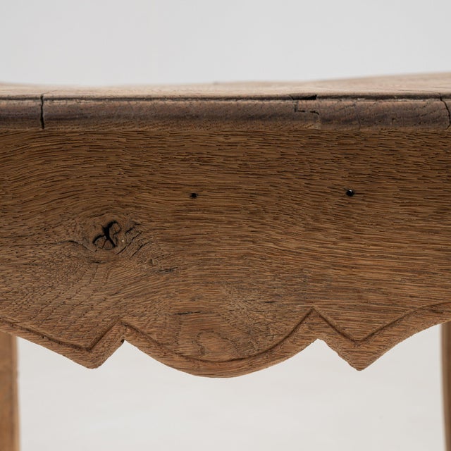 19th Century France Weathered Honey Oak Carved Oak Side Table For Sale - Image 10 of 11