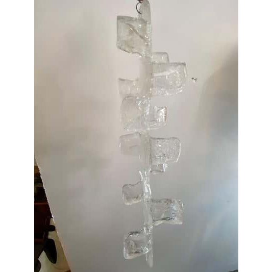 Metal 1973 Italian Fused Glass Flush Mount Chandelier For Sale - Image 7 of 11