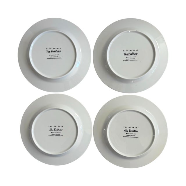 Ceramic 1999 Pottery Barn Millennium Series “The Decades” Salad / Dessert Plates - Set of 12 For Sale - Image 7 of 8