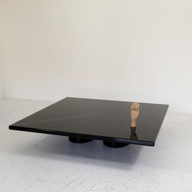 Black Large Black Lacquered Coffee Table from Saporiti Italia, 1970s For Sale - Image 8 of 10