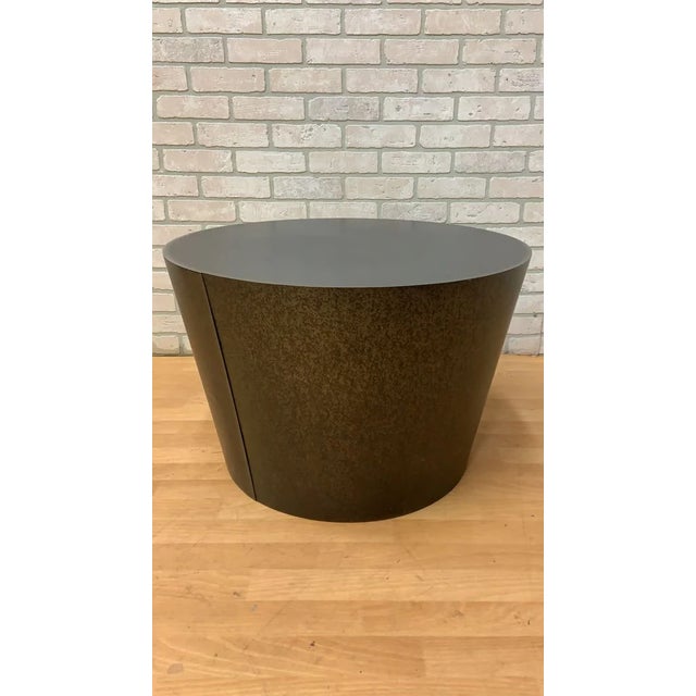 Mid 20th Century Vintage Modern Round Drum Side or Coffee Table For Sale - Image 5 of 5