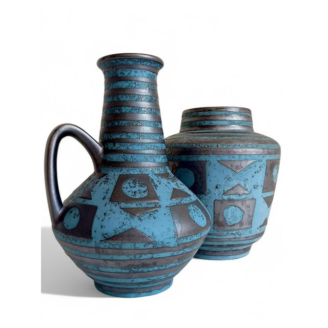 Mid-Century Ceramic Vases by Carstens Tonnieshöf for Carstens Tönnieshof, West Germany, 1960s, Set of 2 For Sale - Image 12 of 18