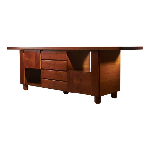 Italian Walnut Sideboard with Drawers from Mobil Girgi, 1970s For Sale