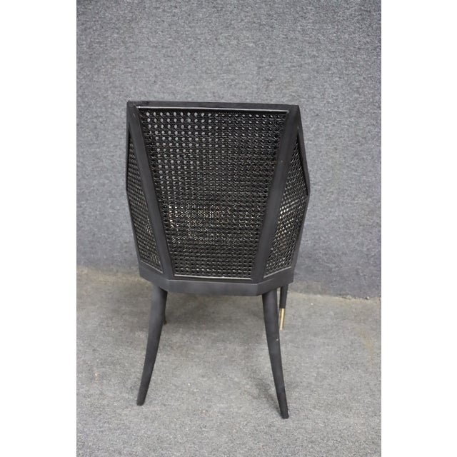 Baker Milling Road Kara Mann Black Cane Dining Armchair For Sale - Image 11 of 11