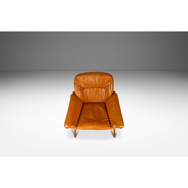 Wood Scandinavian Modern Leather and Beech Wood Armchair / Lounge Chair by Göte Möbler, Sweden, C. 1970's For Sale - Image 7 of 18