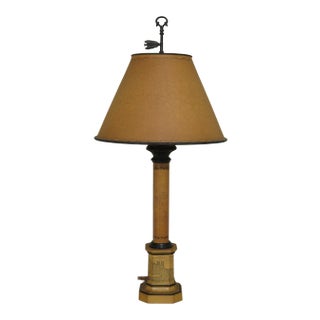 1980s Decorative Toleware Lamp with Metal Shade For Sale