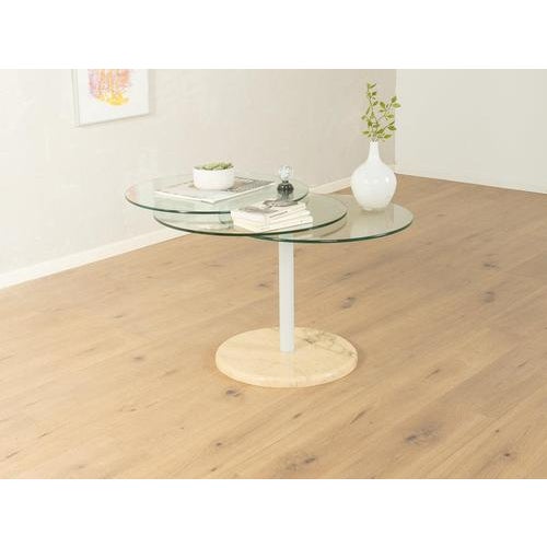Vintage Postmodern Glass and Marble Side Table For Sale - Image 14 of 14