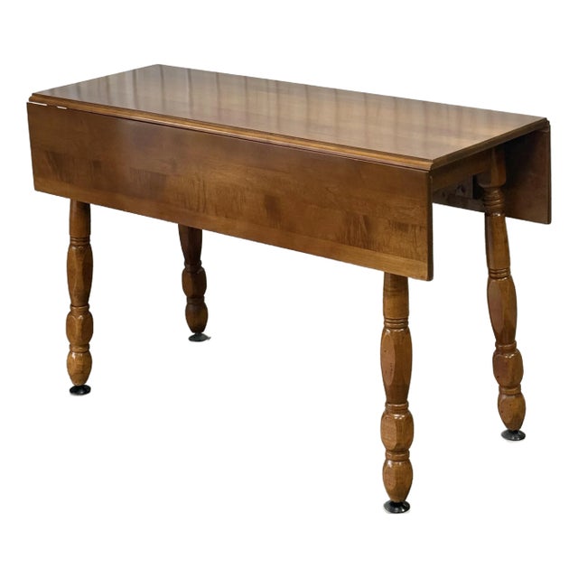 Vintage Mid Century Solid Maple Dropleaf Table For Sale