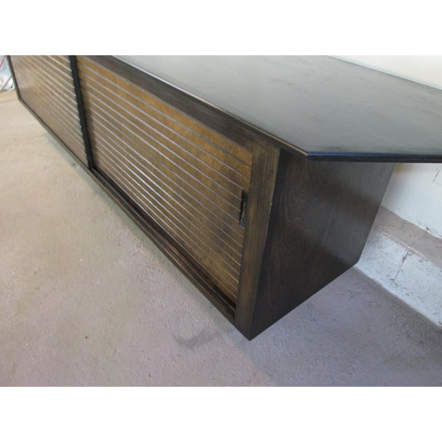 Black Vintage Custom Made Modernist Style Floating Wall Mount Credenza/Console For Sale - Image 8 of 18