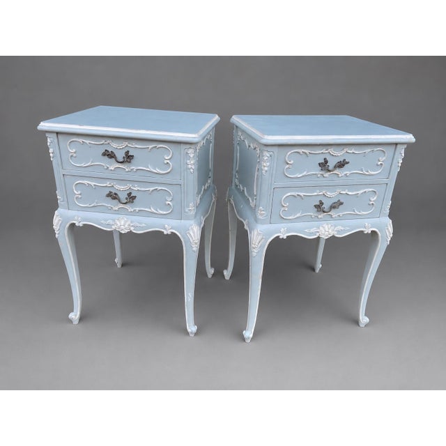 1900s French Louis XVI Mint Beech Nightstands-Pair For Sale - Image 10 of 10