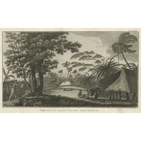 Cemetery on Amsterdam Island, 1785, Paper For Sale