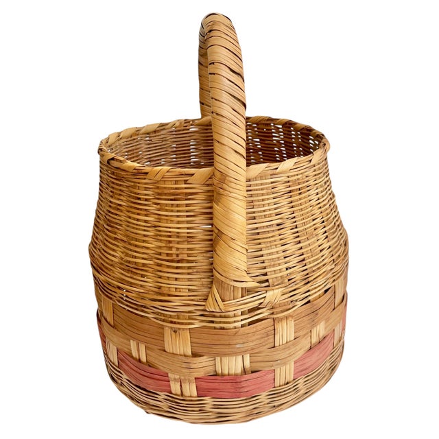 Antique French Provincial Wicker Market Basket For Sale - Image 6 of 13