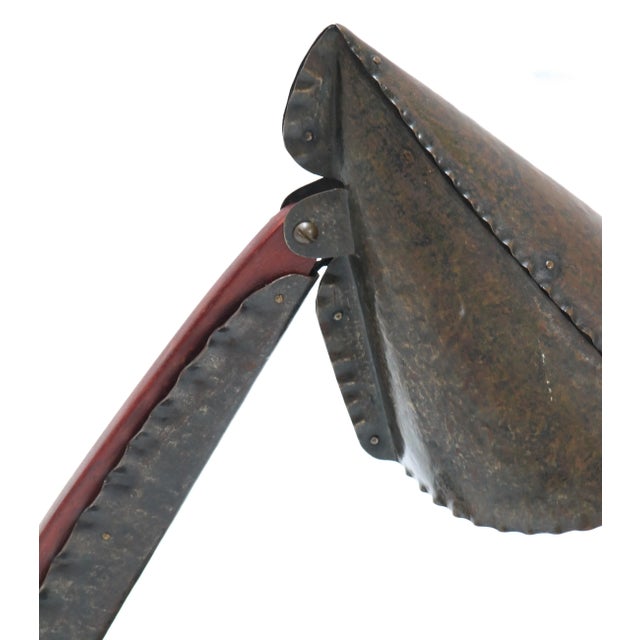 Metal Art Deco Amsterdam School Hammered Metal Table Lamp by Johan Verhey, 1930s For Sale - Image 7 of 10