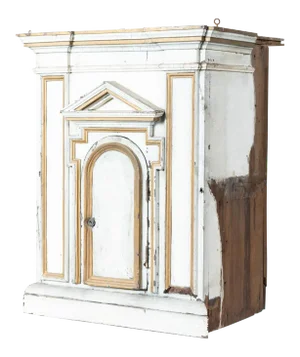 Antique French White Painted Wood Tabernacle