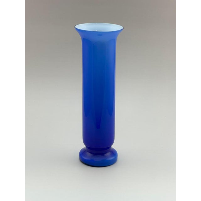 Cobalt Blue Glass Vase from Empoli, Italy, 1970s For Sale - Image 3 of 10