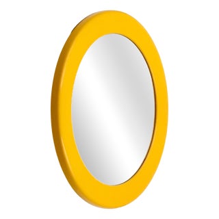 Space Age French Yellow Wall Mirror, 1970s For Sale