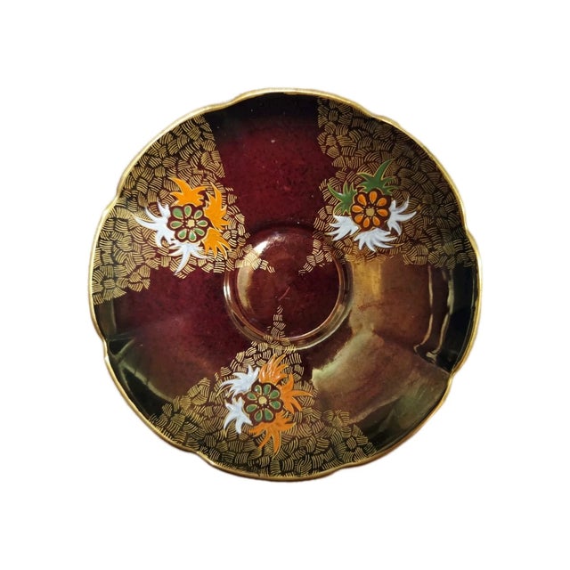 1940s Carlton Ware Rouge Royale Demitasse Cup & Saucer - Style 1582- Hand-Painted Rare For Sale - Image 5 of 5