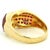 Metal 1990s Italian 18k Gold Ruby Diamond Crossover Cocktail Ring, Size 6.5 For Sale - Image 7 of 13