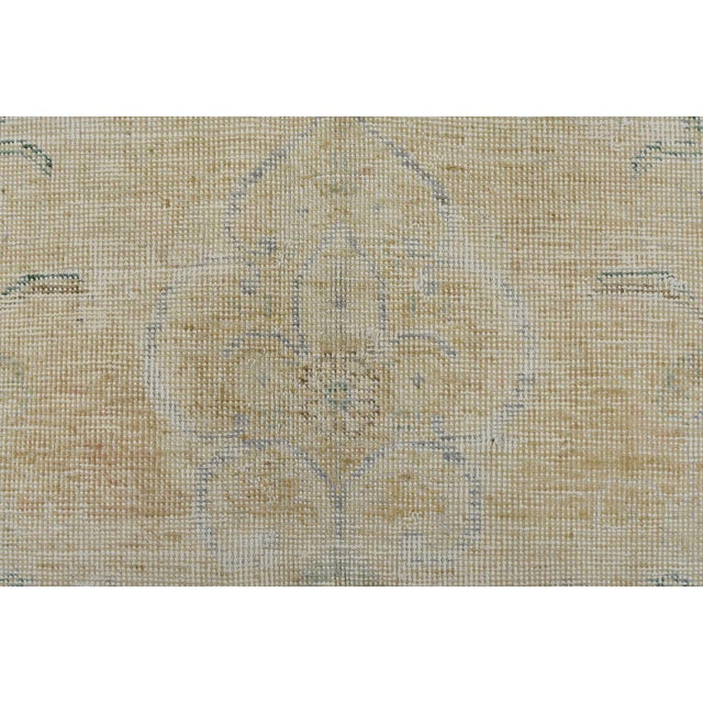 Tabriz Rug 9’11” X 12’9” Beige Wool Vintage Distressed Hand-Knotted Carpet For Sale - Image 10 of 15