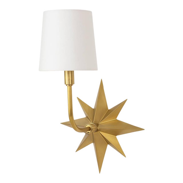 Regina Andrew Etoile Steel Sconce, Natural Brass For Sale