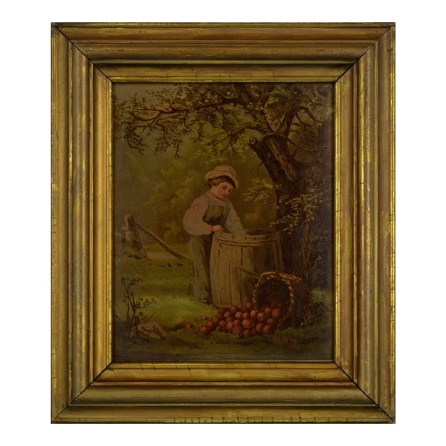"Under the Apple Tree", Figurative Chromolithograph After George Niles, 188/250 by Louis Prang For Sale