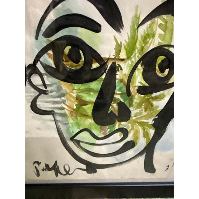 1970s 1970s Peter Keil Original Abstract Cubist Portrait Painting For Sale - Image 5 of 7