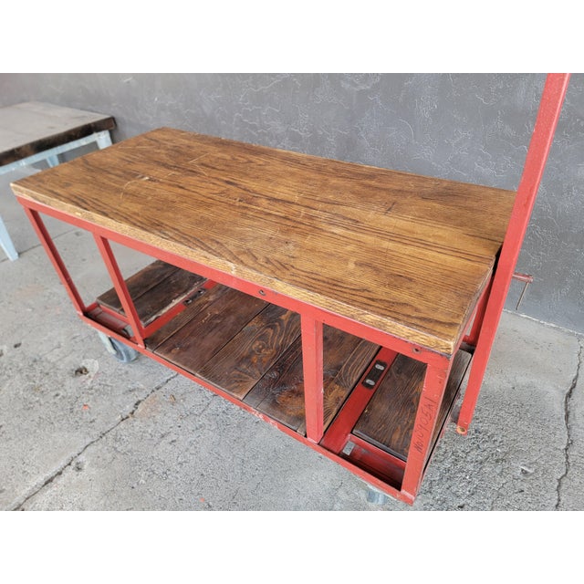 Industrial Rolling Cart With Retractable Handle For Sale - Image 9 of 15