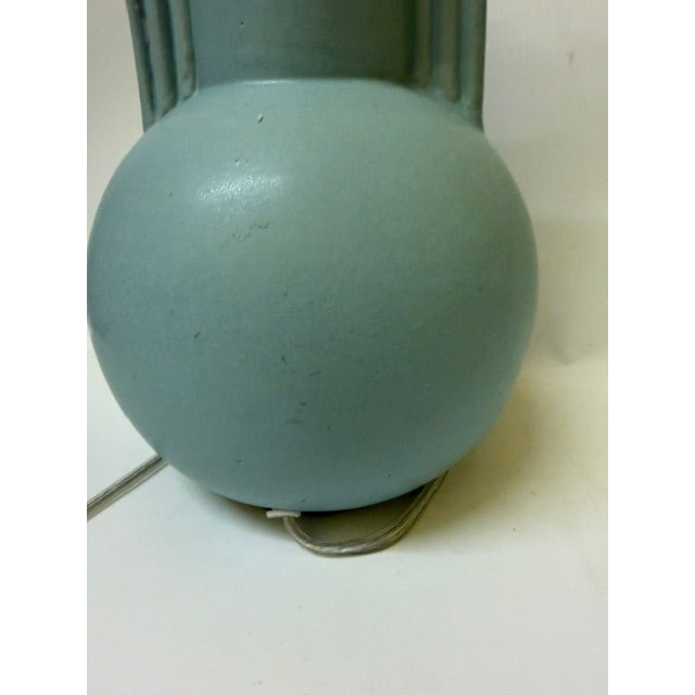 1980s Vintage Art Deco Style Mint Green Ceramic Table Lamp Base – 11.5" For Sale - Image 5 of 16