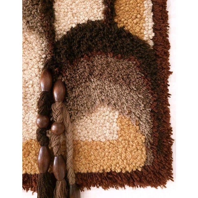 German Handmade Tapestry Wall Rug in Wool, 1970s For Sale - Image 4 of 5