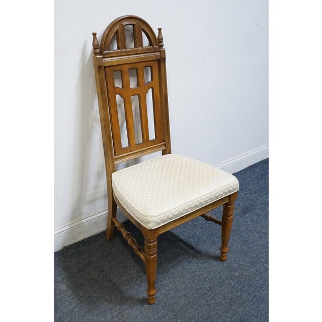 Bassett Bassett Furniture Centuria Collection Solid Pecan Mediterranean Style Dining Side Chair 429-42-481 For Sale - Image 4 of 10