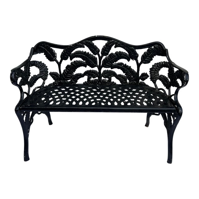 Cast Iron Bench in Fern Pattern by Stuart Iron Works For Sale