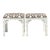 Vintage White and Brown Fretwork Upholstered Stools - A Pair For Sale