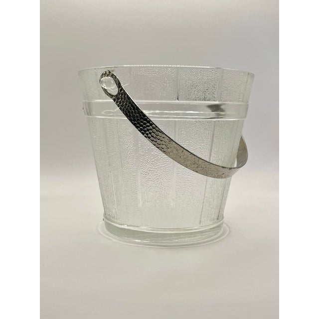 Farmhouse Mid 20th Century Glass Faux Wood Ice Bucket For Sale - Image 3 of 10