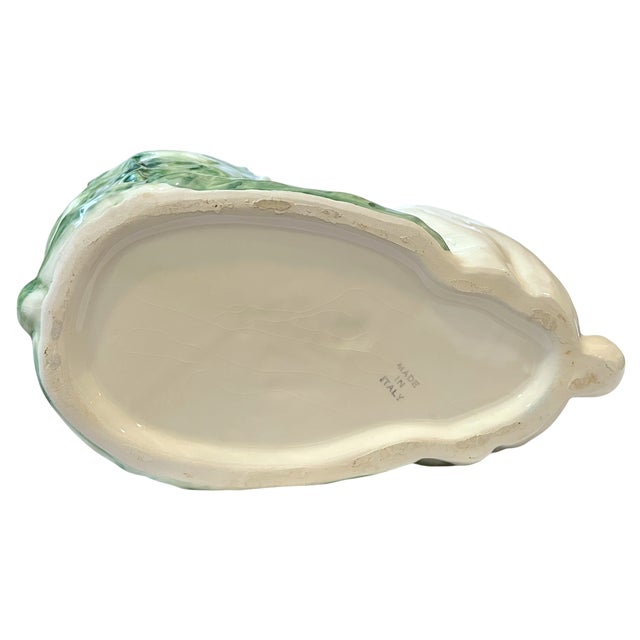 White Vintage Italian Majolica Rabbit & Cabbage Cachepot Planter – 9" For Sale - Image 8 of 11