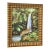Signed Tropical Leopard Waterfall Acrylic Painting in Carved Gilt Wood Frame For Sale