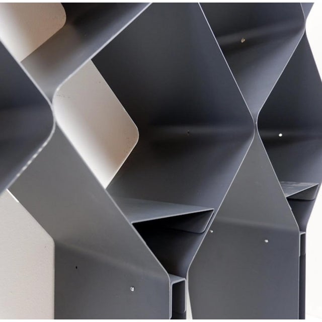 Gray Honeycomb Metal Wall Shelf, Set of 9 For Sale - Image 8 of 15